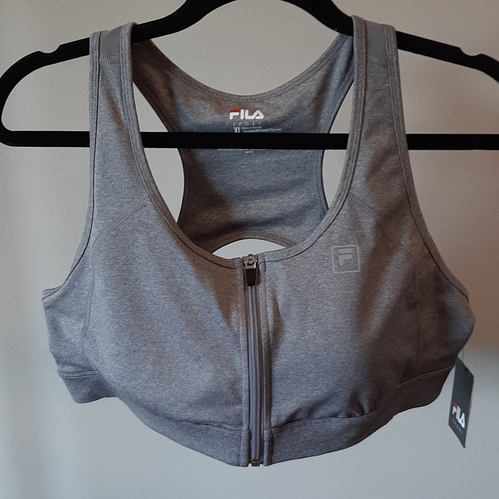 NWT Fila zip front sports bra